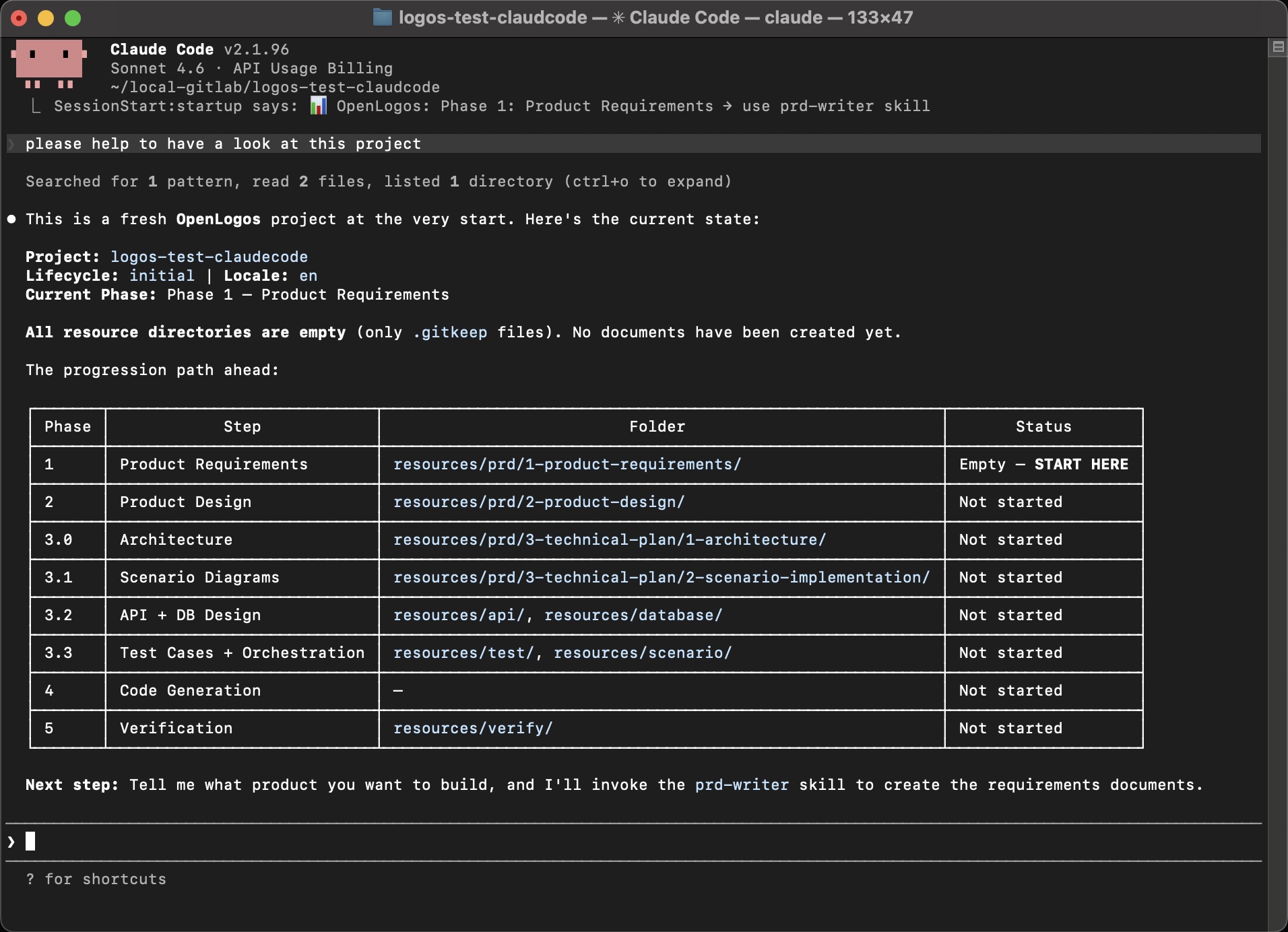 Claude Code detecting OpenLogos project
